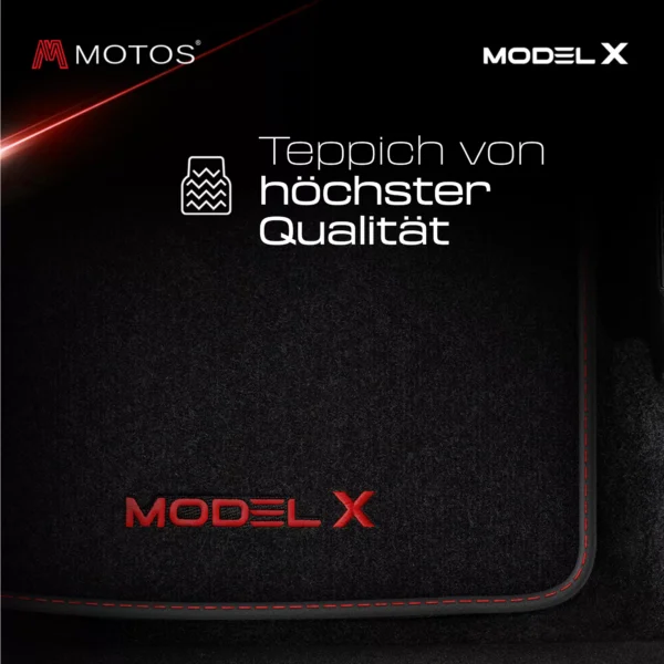 Personalisierte Velours Autoteppiche mit Stickerei für Tesla Model X od 2015