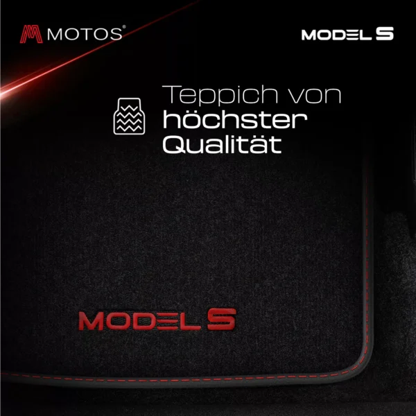 Personalisierte Velours Autoteppiche mit Stickerei für Tesla Model S od 2012